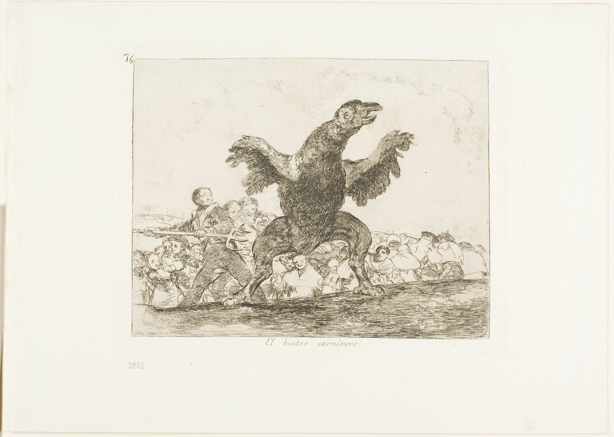The Carnivorous Vulture, skylt 76 från The Disasters of War av Francisco Jose de Goya y Lucientes