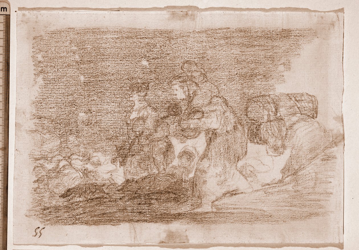The Disasters of War: Och detta också (förberedande ritning av Francisco de Goya