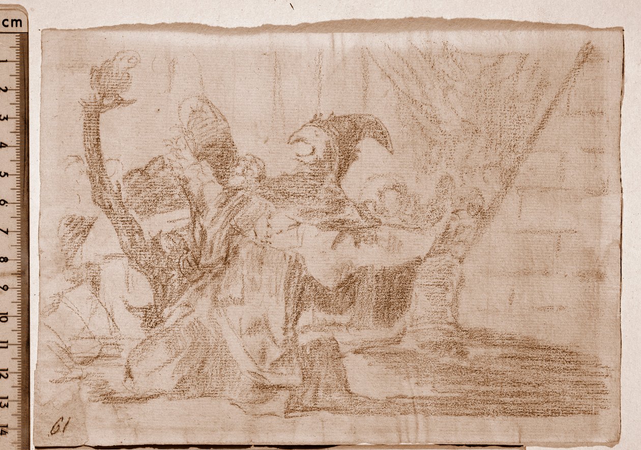 The Disasters of War: Farandole of charlatans (förberedande ritning av Francisco de Goya