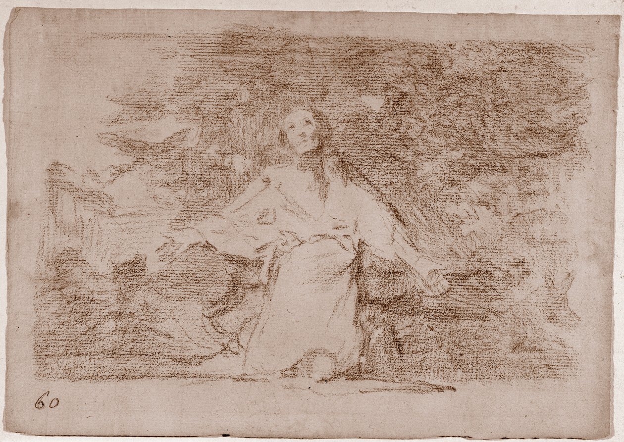 The Disasters of War: Dystra föraningar om vad som kommer att hända (förberedande ritning av Francisco de Goya