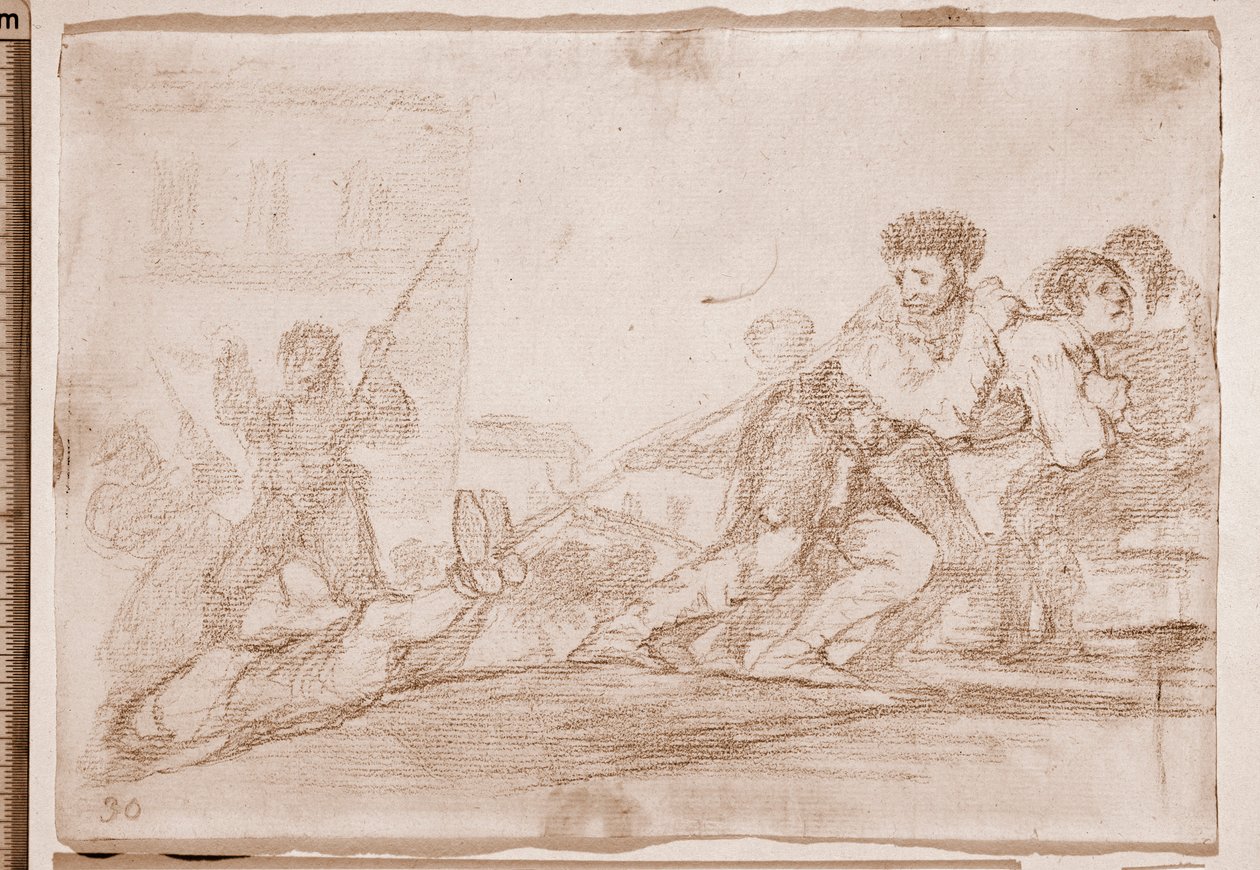 Krigets katastrofer: Han förtjänade det (förberedande ritning av Francisco de Goya