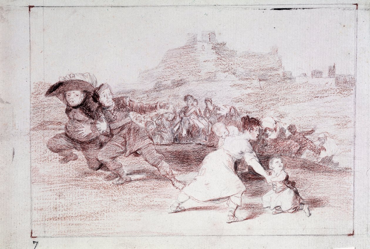 The Disasters of War: Jag såg det (förberedande ritning av Francisco de Goya