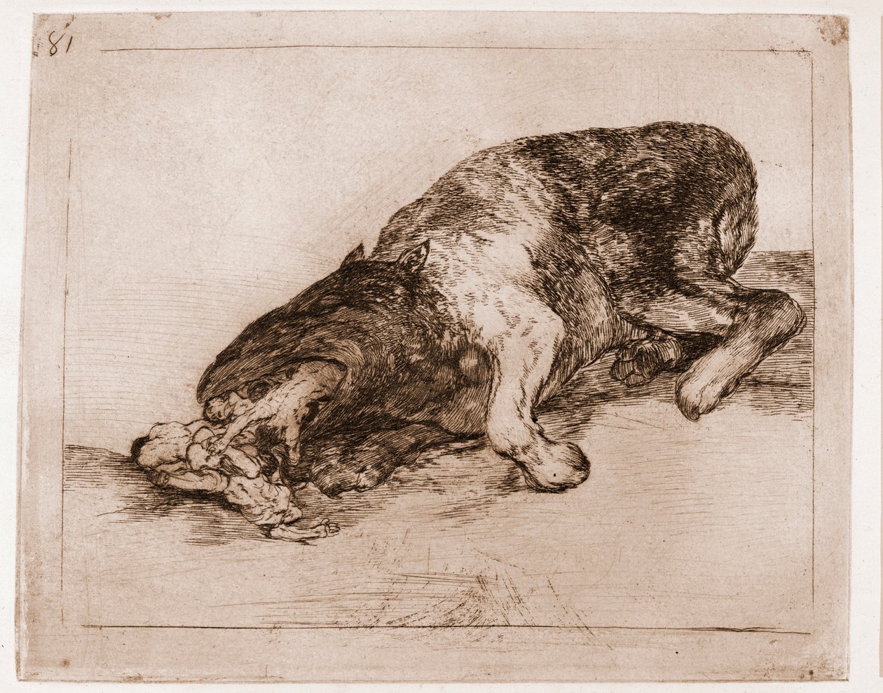 The Disasters of War: Proud Monster! (etsning från förberedande ritning av Francisco de Goya