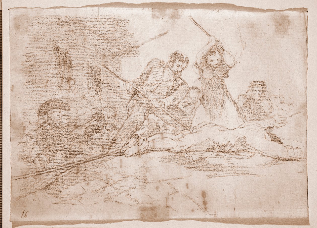 The Disasters of War: Rabble (förberedande ritning av Francisco de Goya