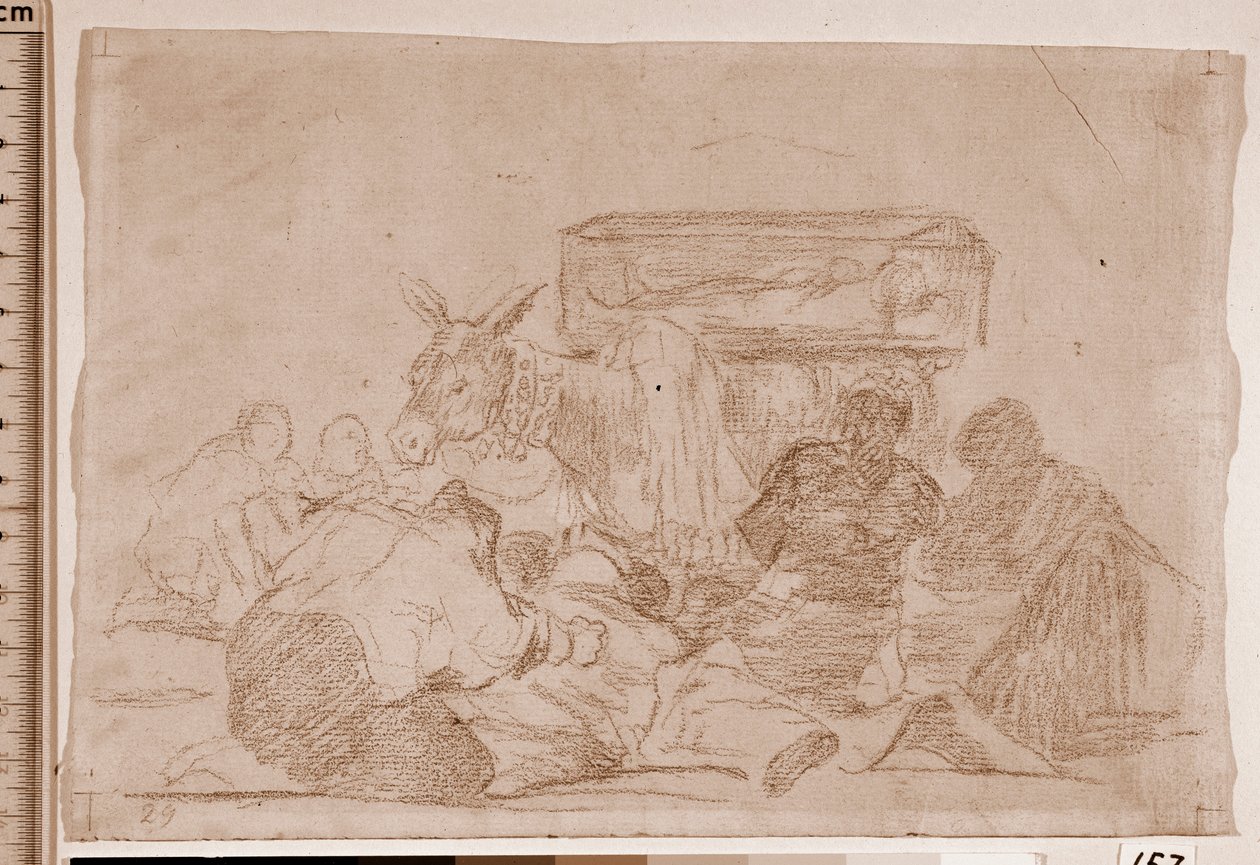 The Disasters of War: Konstig hängivenhet (förberedande ritning av Francisco de Goya