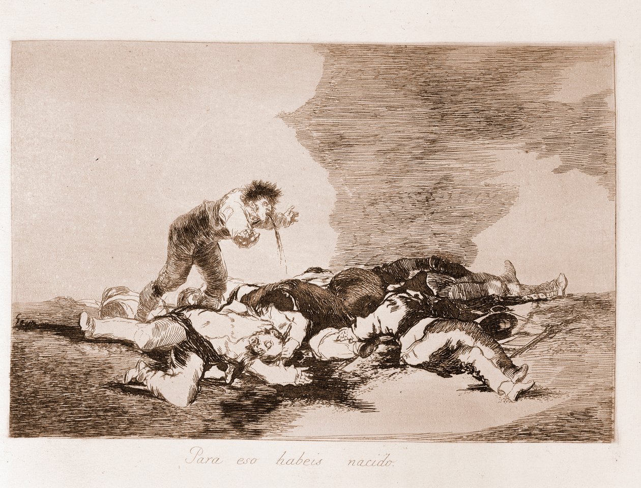 The Disasters of War: Det är därför du föddes (etsning från en förberedande teckning av Francisco de Goya