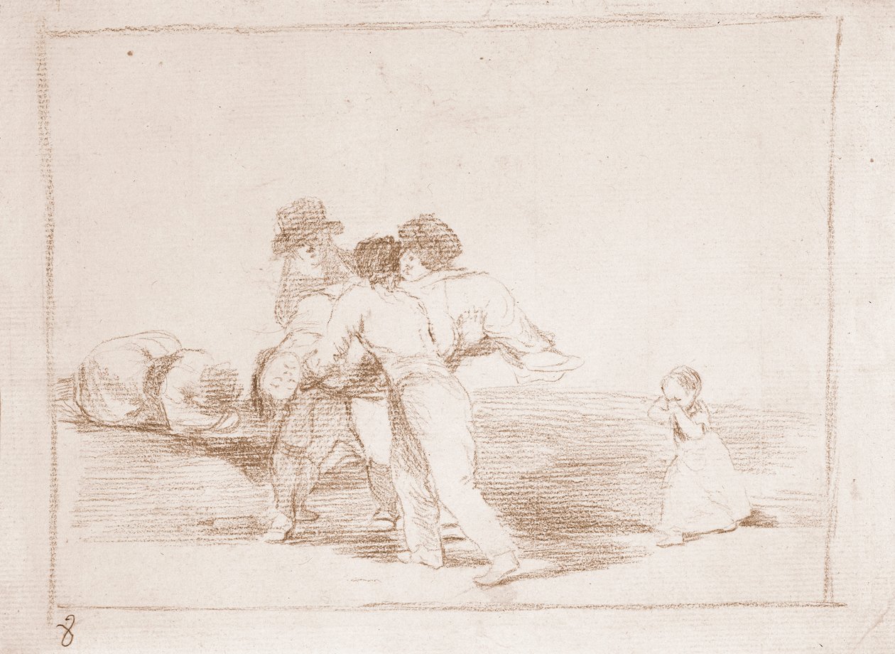 The Disasters of War: Unhappy Mother (förberedande ritning av Francisco de Goya
