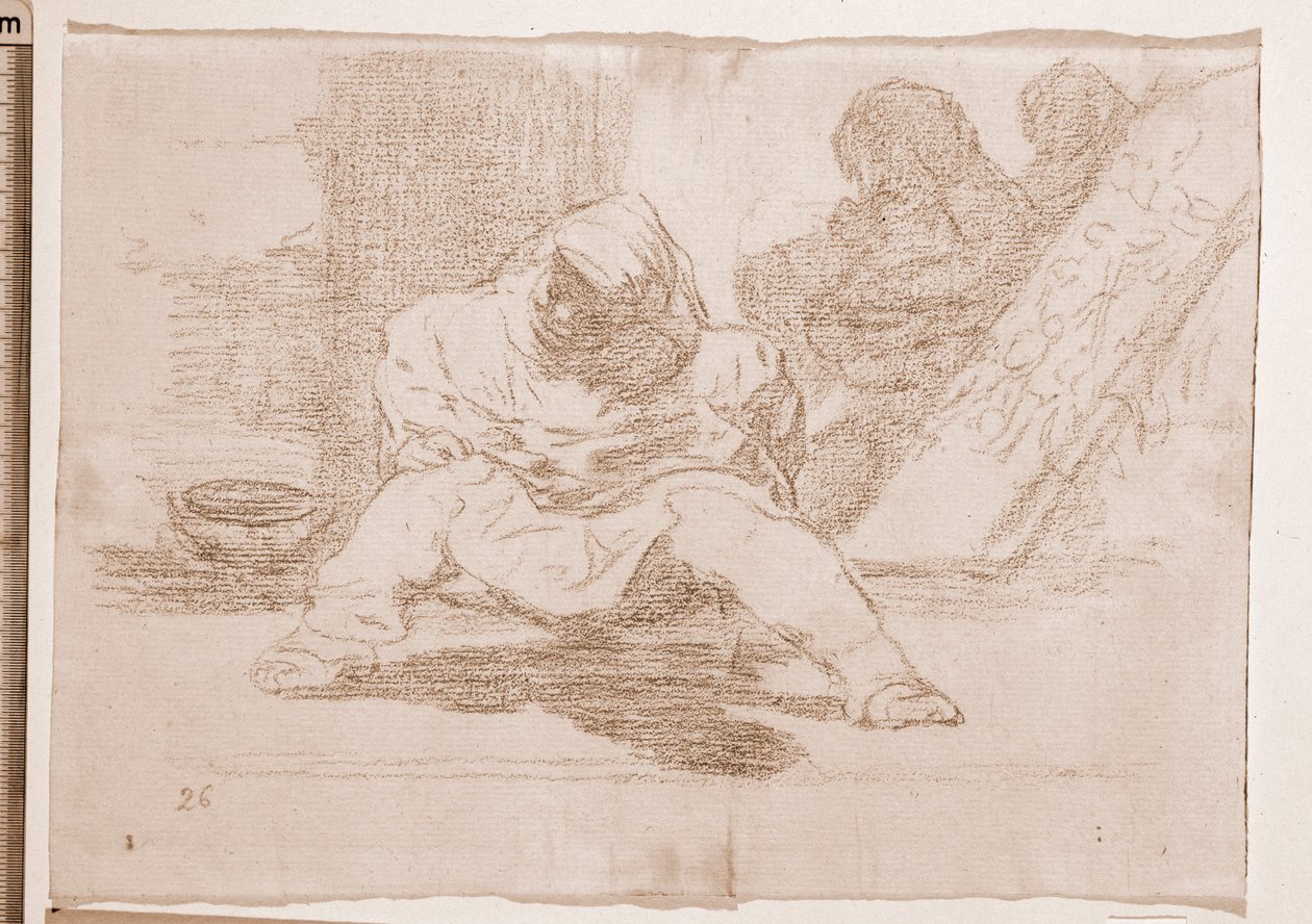 Krigets katastrofer: Vilken galenskap! (förberedande ritning av Francisco de Goya
