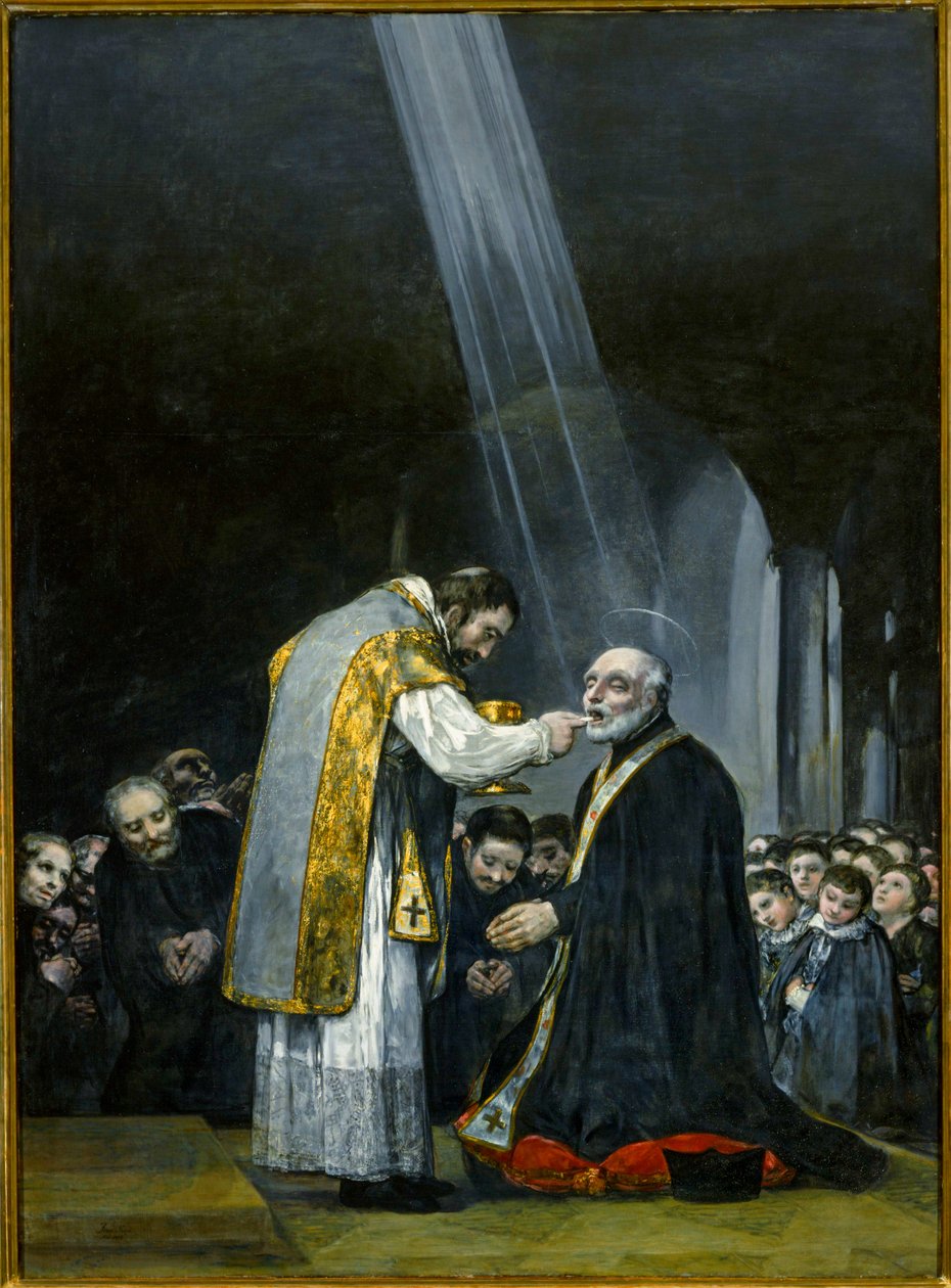 Den sista nattvarden av Sankt Josef av Calasanz ... (målning på duk) av Francisco Jose de Goya y Lucientes