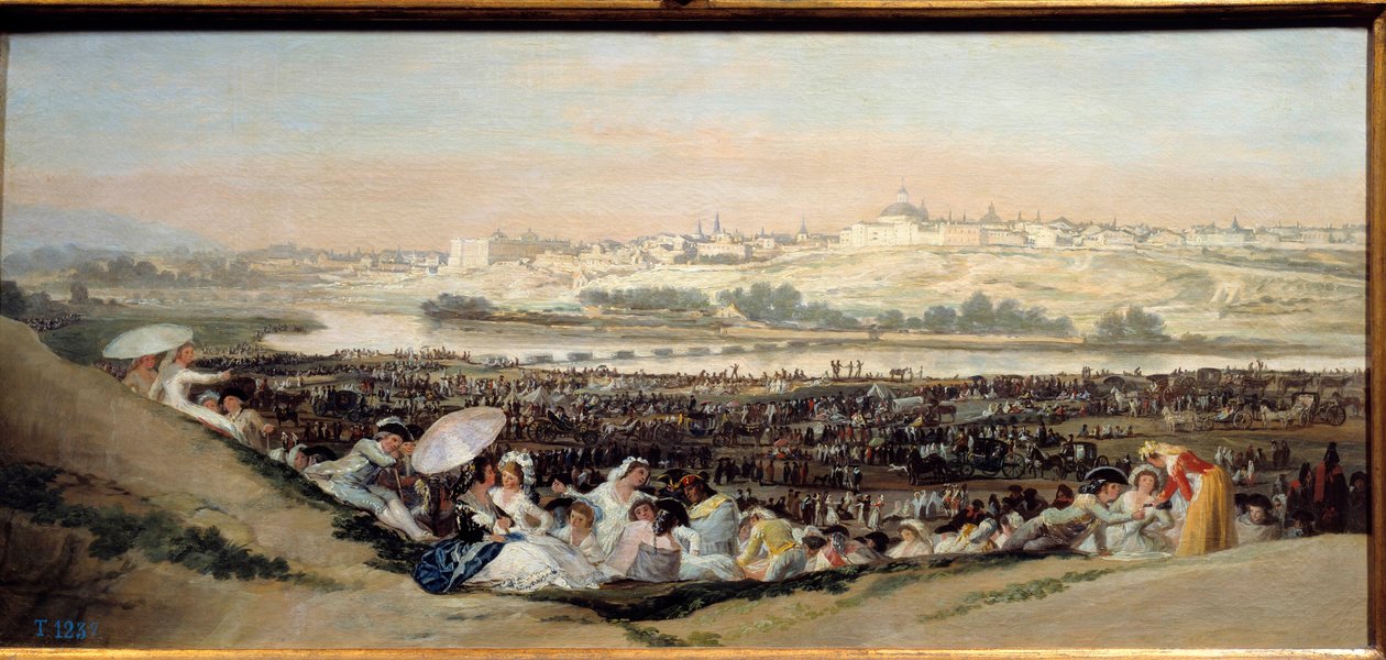 The Prairie of San Isidro (Spanien) - Utsikt över staden Madrid från Eremitaget i San Isidro - Målning av Francisco De Goya (1746-1828) av Francisco de Goya