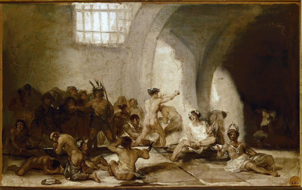 Det galna huset.(olja på trä av Francisco de Goya
