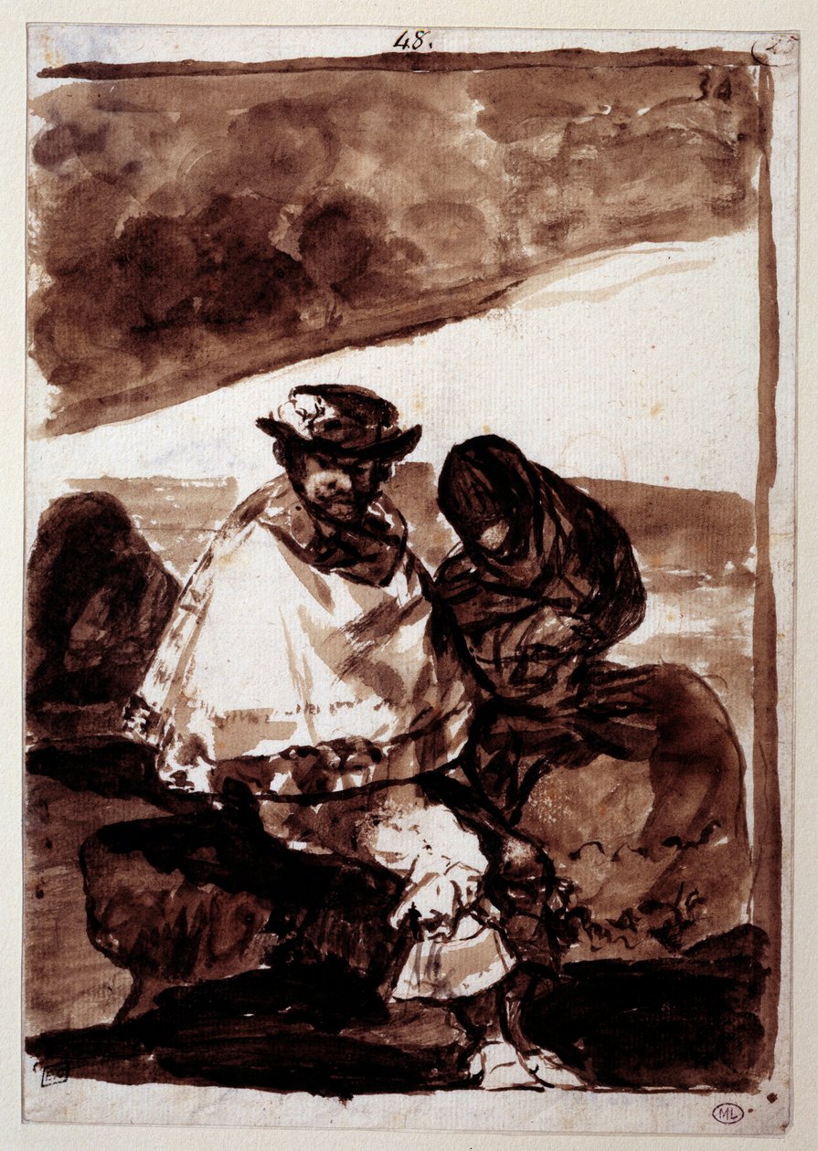 Datumet. Teckning av Francisco De Goya (1746-1828) av Francisco de Goya