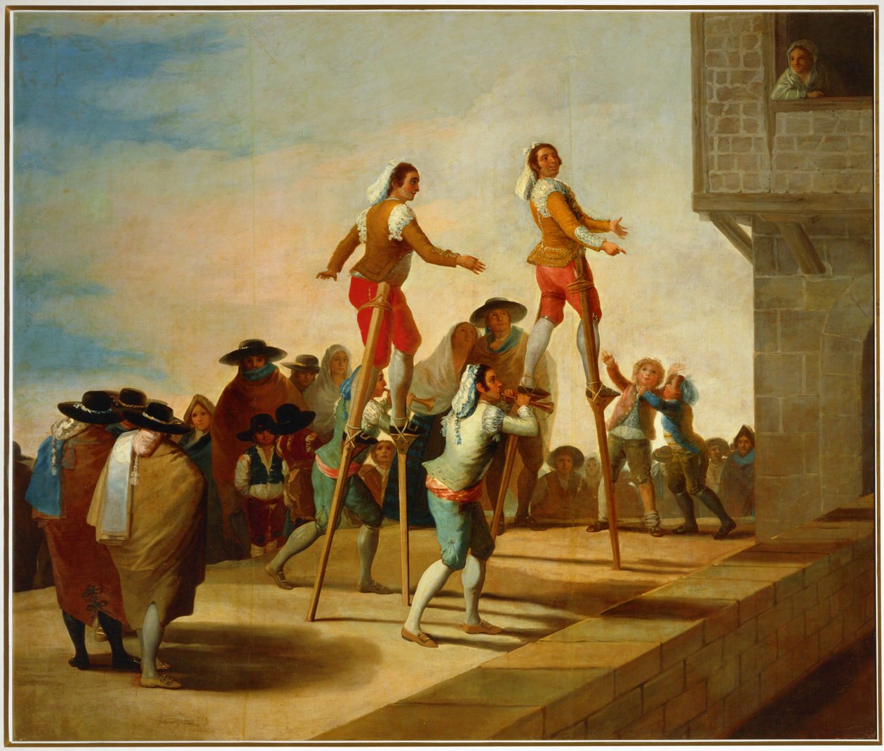 StyltornaKartong till en gobeläng på Prado ... (målning på duk) av Francisco Jose de Goya y Lucientes