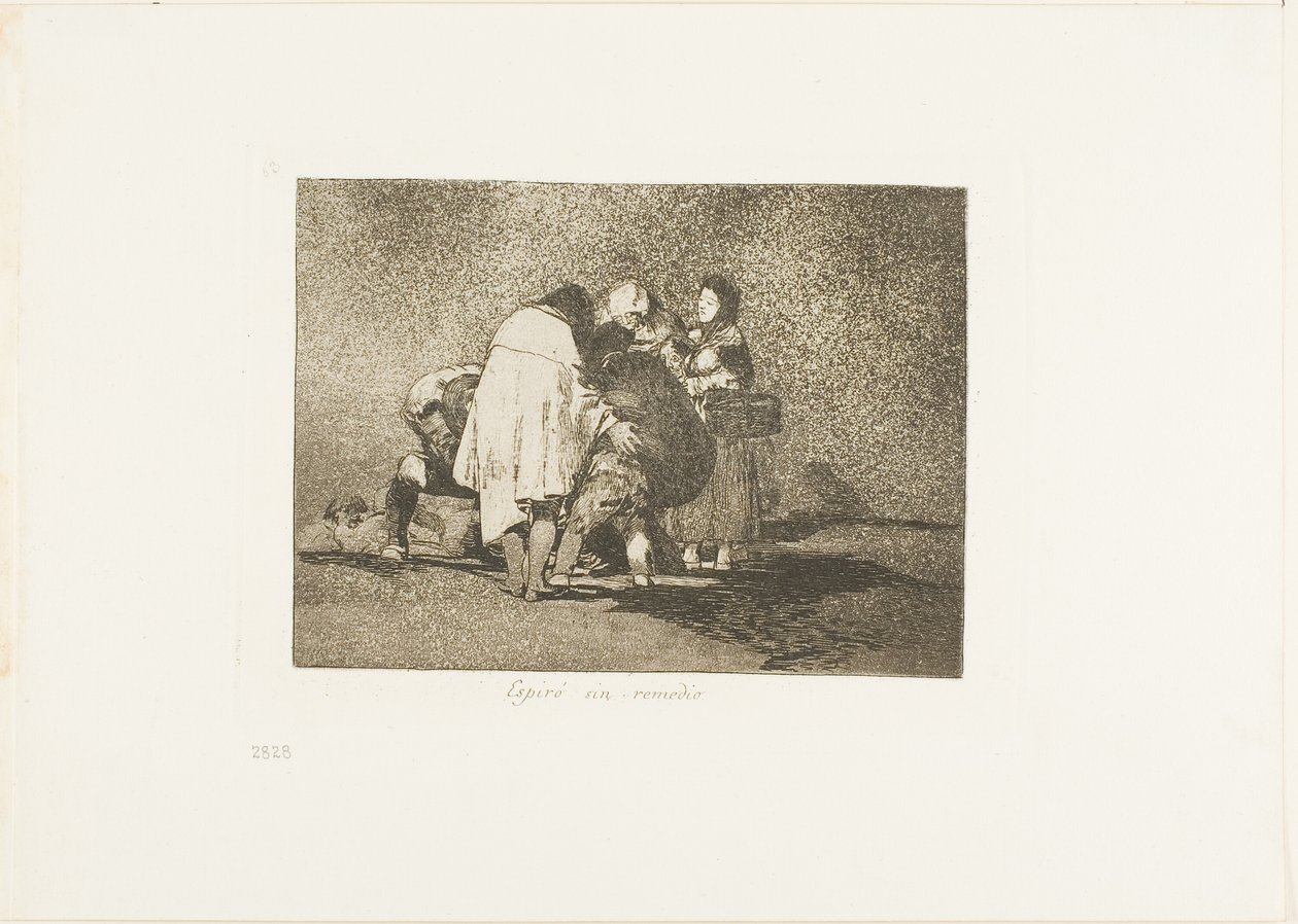 There Was Nothing to be Done and He Died, skylt 53 från The Disasters of War av Francisco Jose de Goya y Lucientes
