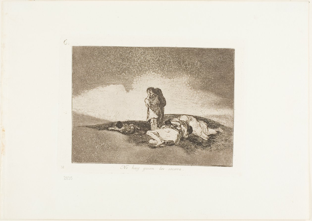 Det finns ingen som hjälper dem, skylt 60 från The Disasters of War av Francisco Jose de Goya y Lucientes