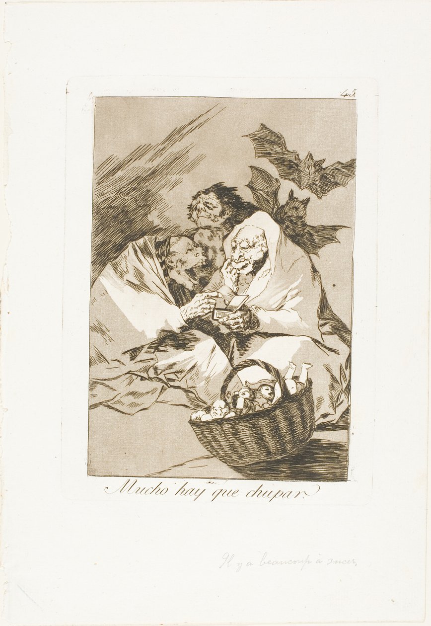 Det finns massor att suga, tallrik 45 från Los Caprichos av Francisco Jose de Goya y Lucientes