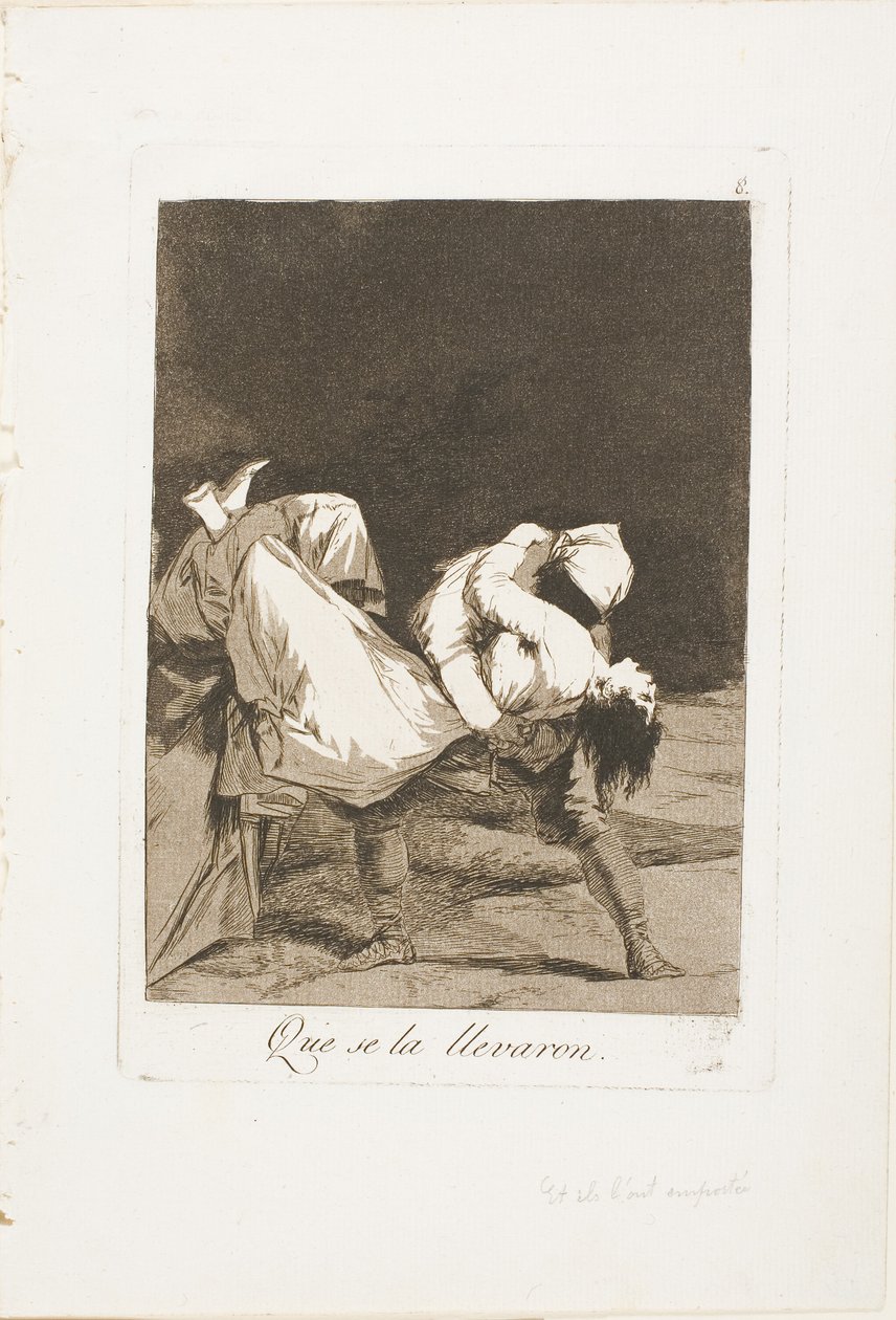 They Carried Her Off!, tallrik åtta från Los Caprichos av Francisco Jose de Goya y Lucientes