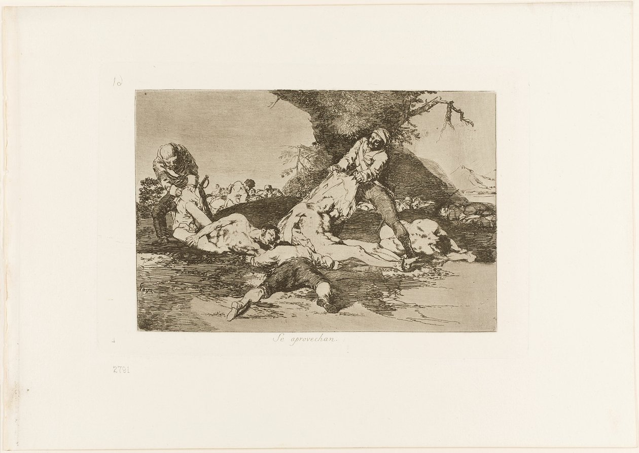 They Make Use of Them, skylt 16 från The Disasters of War av Francisco Jose de Goya y Lucientes