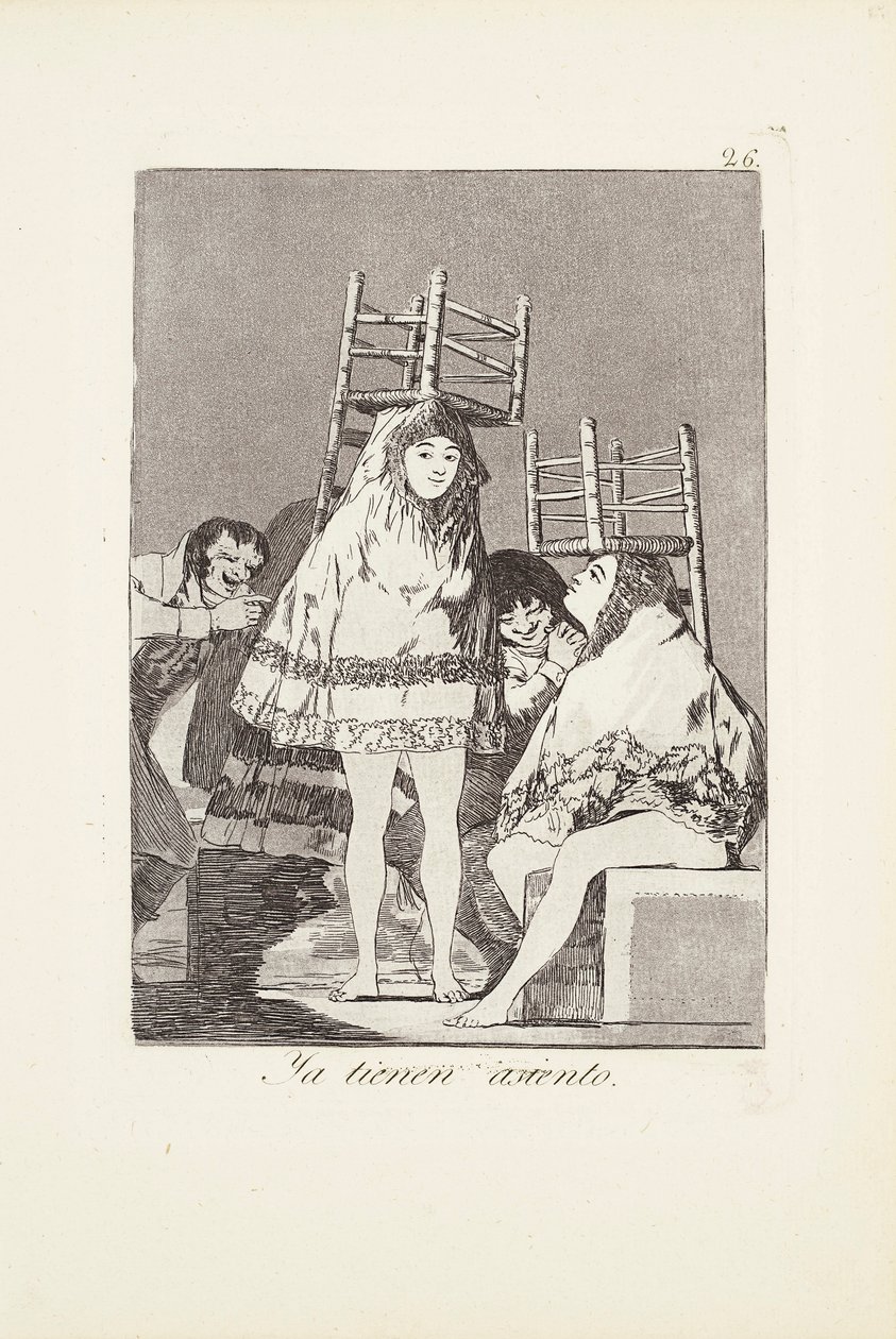 De har redan en plats (Ya tienen asiento) Tallrik 26 från: Los Caprichos av Francisco Jose de Goya y Lucientes
