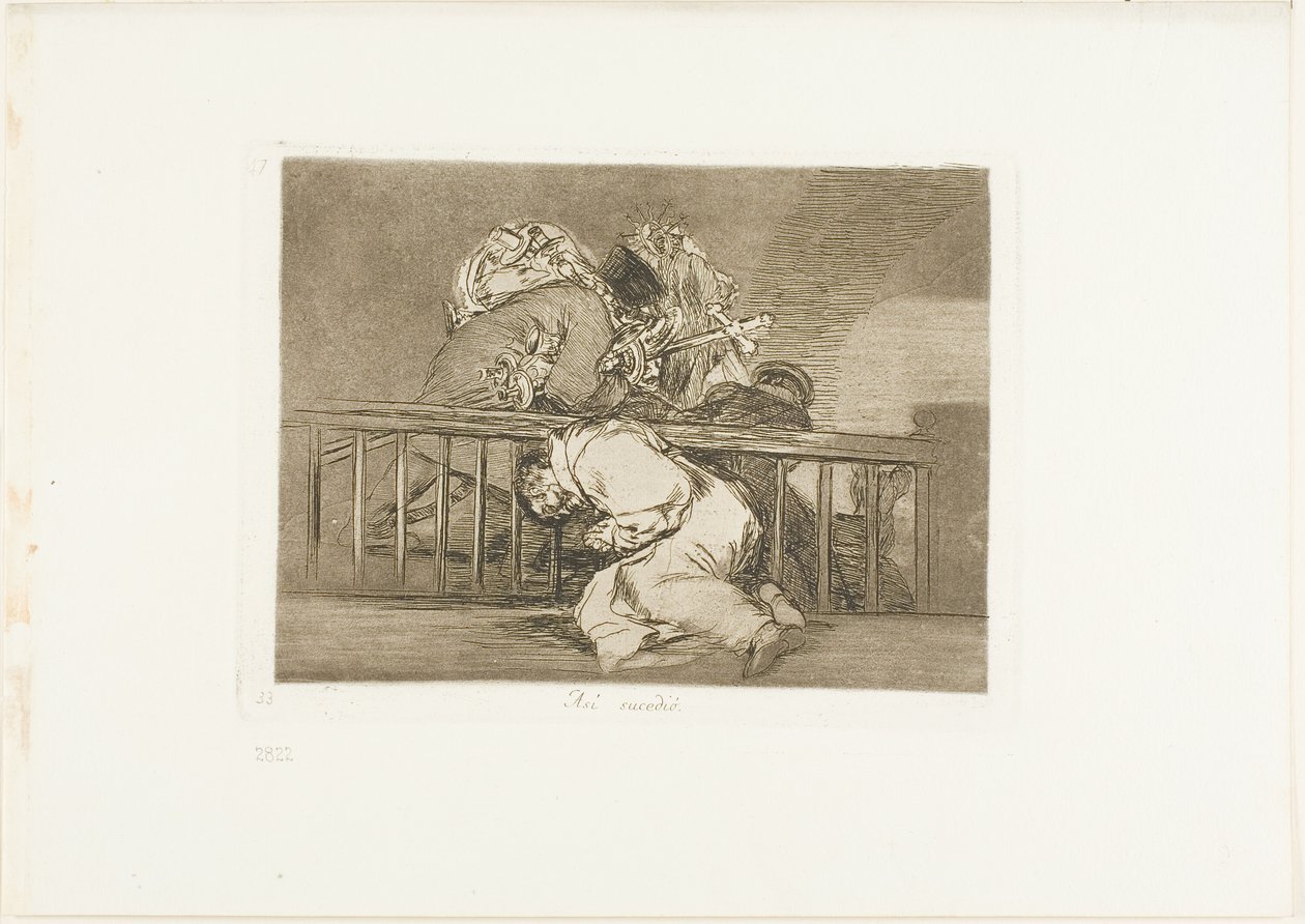 Så här hände det, skylt 47 från The Disasters of War av Francisco Jose de Goya y Lucientes