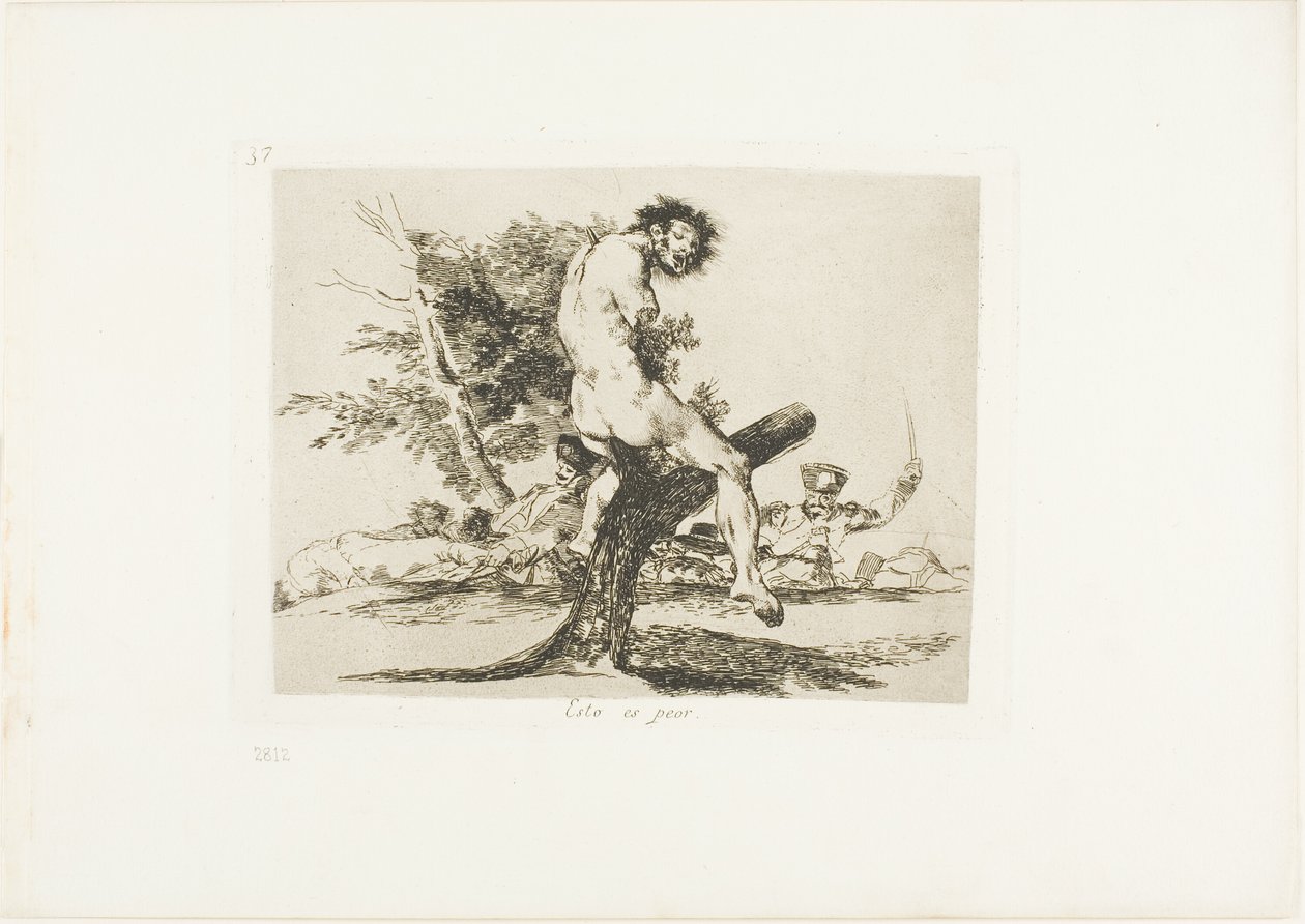 Det här är värre, skylt 37 från The Disasters of War av Francisco Jose de Goya y Lucientes