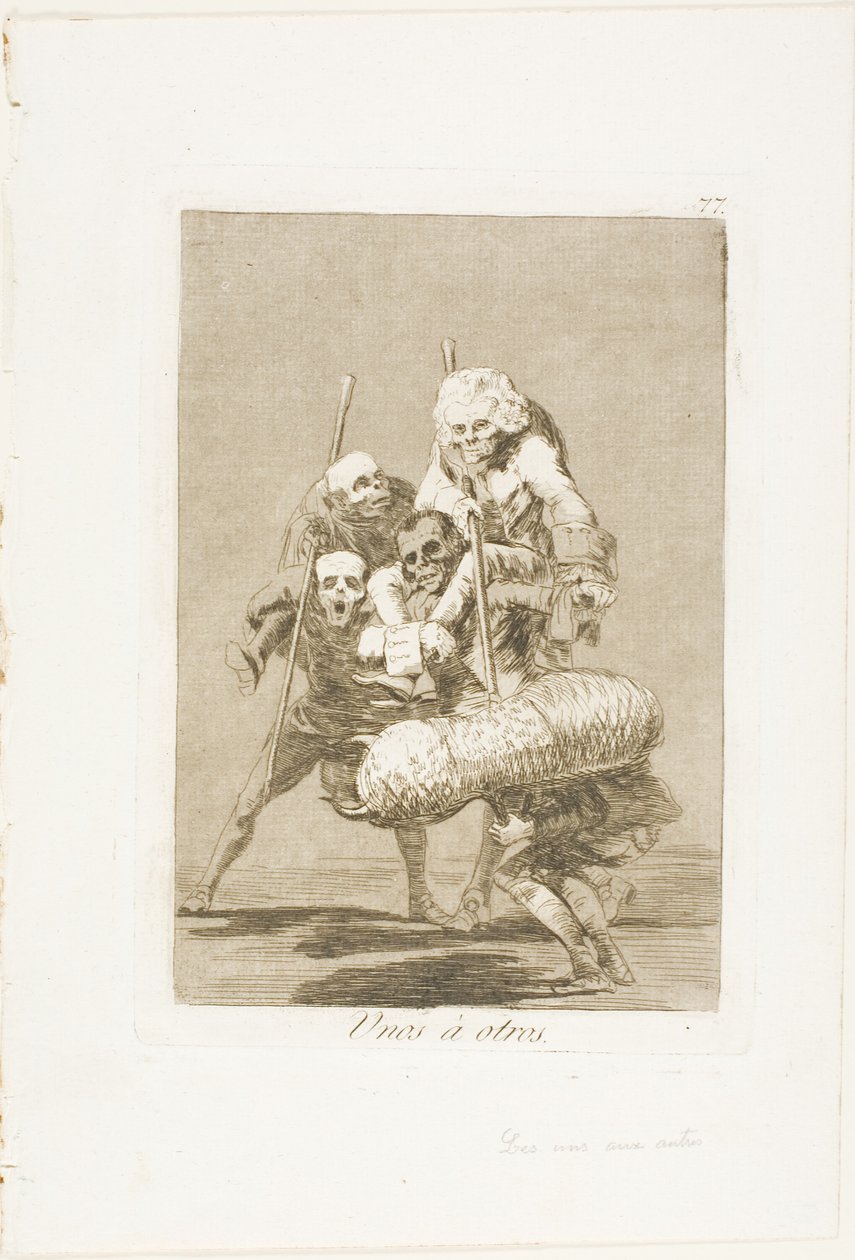 What One Dos to Another, skylt 77 från Los Caprichos av Francisco Jose de Goya y Lucientes