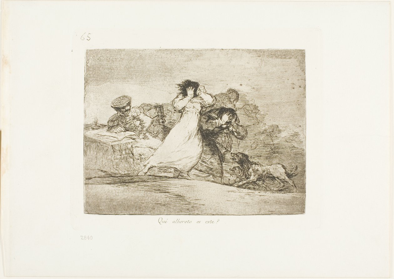 Vad är detta ståhej?, skylt 65 från The Disasters of War av Francisco Jose de Goya y Lucientes