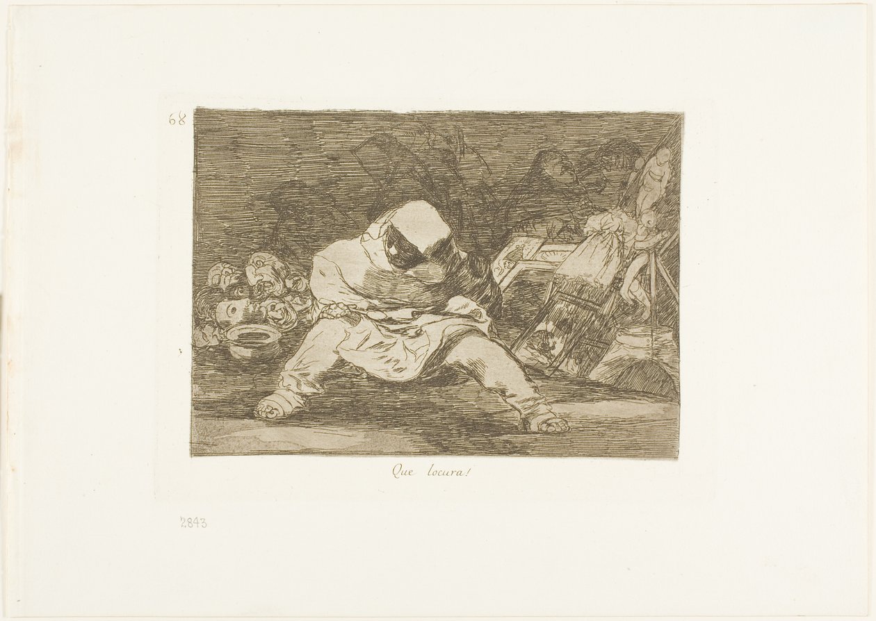 Vilken galenskap!, skylt 68 från The Disasters of War av Francisco Jose de Goya y Lucientes