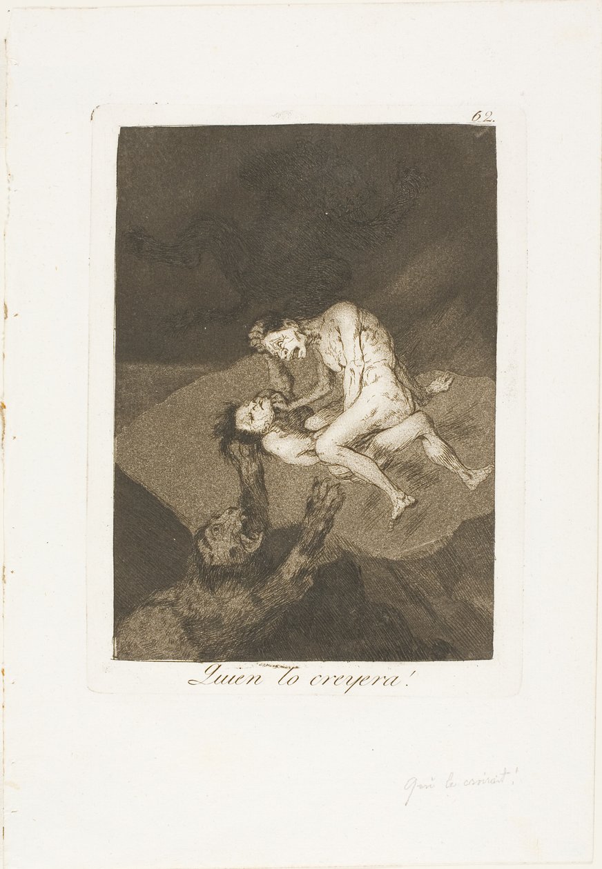 Vem skulle ha trott det!, tallrik 62 från Los Caprichos av Francisco Jose de Goya y Lucientes