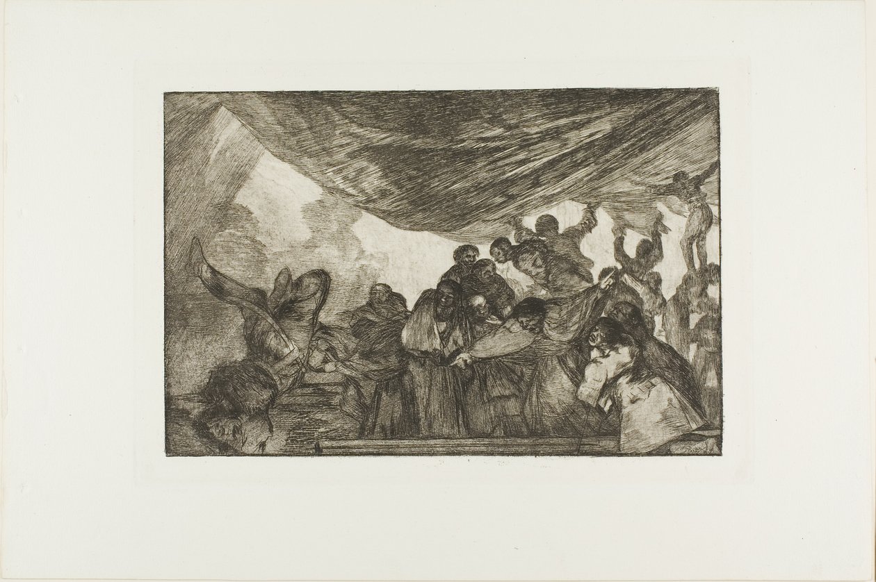 Utan att berömma sig själv varken till Gud eller djävulen, tavla 15 från Los Proverbios av Francisco Jose de Goya y Lucientes