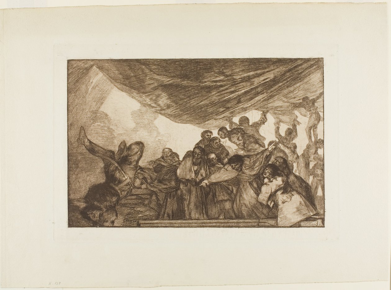 Utan att berömma sig själv varken till Gud eller djävulen, tavla 15 från Los Proverbios av Francisco Jose de Goya y Lucientes