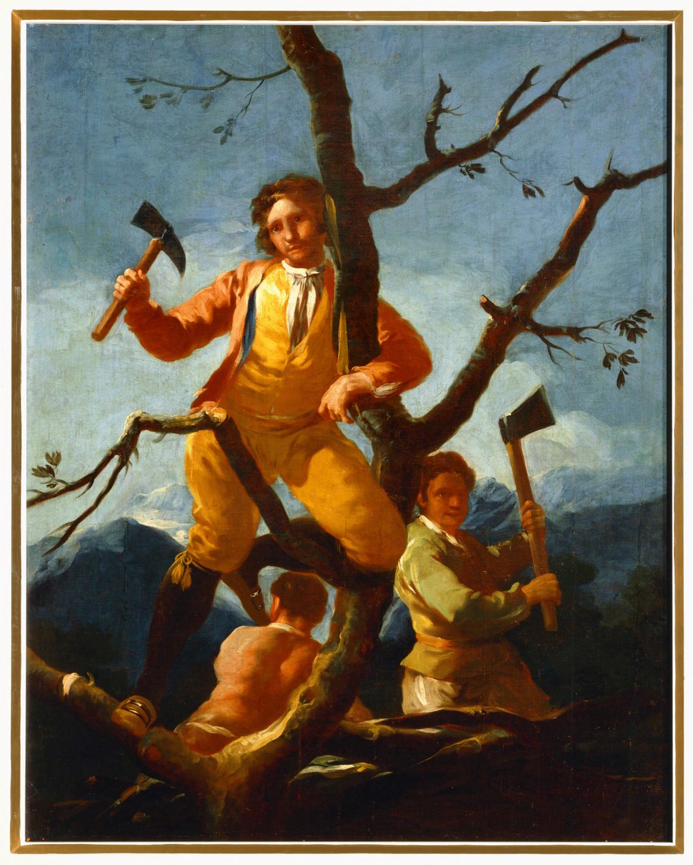 Träsnidare Teckning för en gobeläng vid El Escorial ... (målning på duk) av Francisco Jose de Goya y Lucientes
