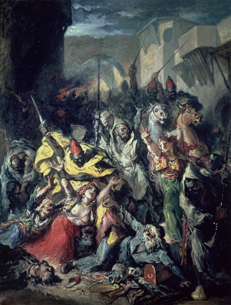 Moors Fighting (olja på duk) av Francisco Lameyer