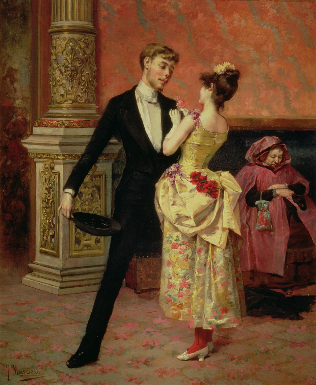 Lyceumteaterns foajé (olja på duk) av Francisco Masriera y Manovens