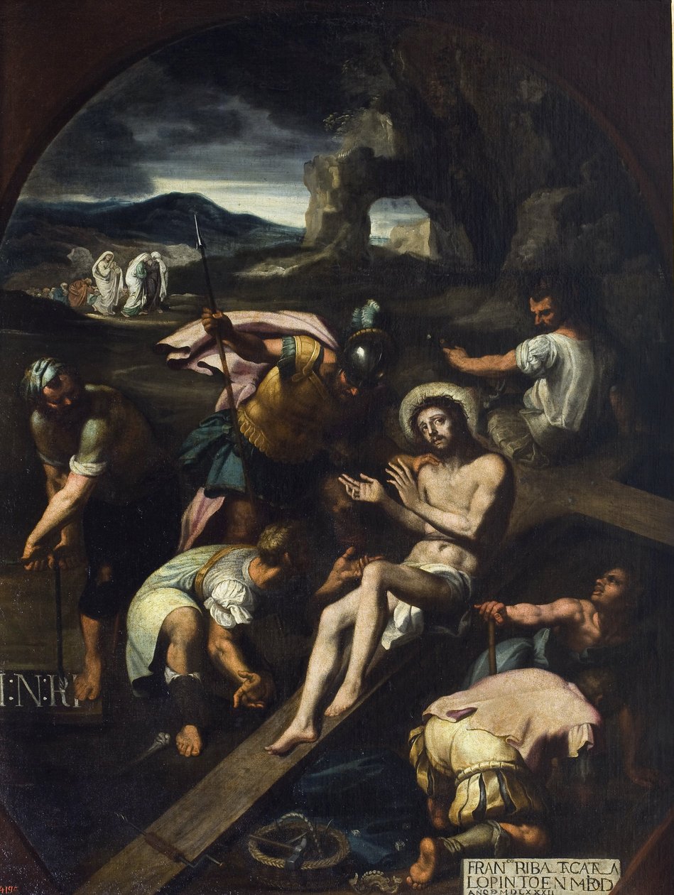 Kristus spikad på korset - Francisco Ribalta (1565-1628). Olja på duk av Francisco Ribalta