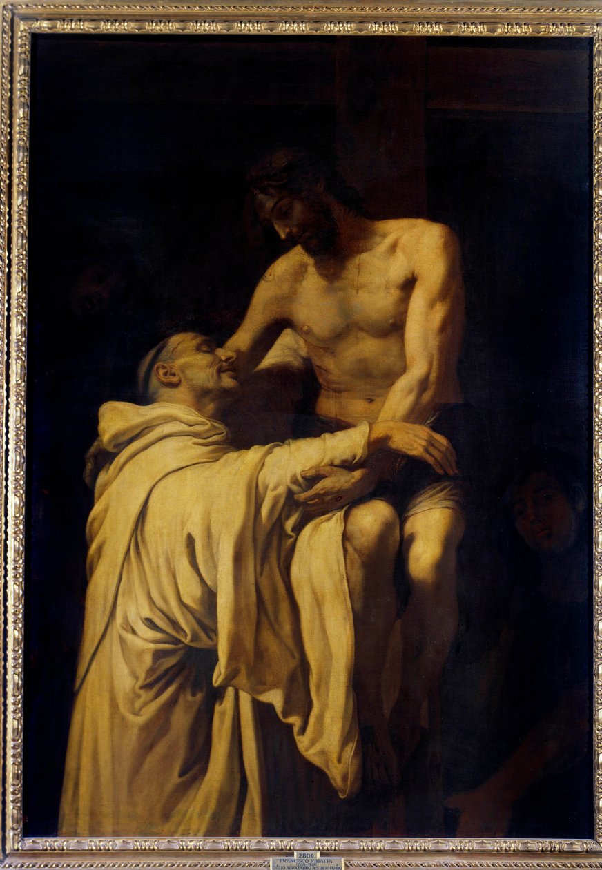 Kristus tar Sankt Bernard av Clairvaux (San Bernardo di Chiaravalle) (1090-1153) i sina armar Målning av Francisco Ribalta (1565-1628) 1621 Sön. 1,58x1,13 m Madrid, Musee du Prado av Francisco Ribalta