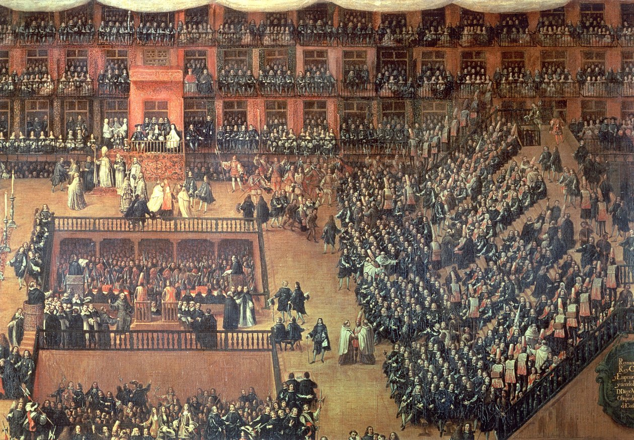Auto de Fe på Plaza Mayor, Madrid, 30 juni 1680 (detaljer) av Francisco Rizi