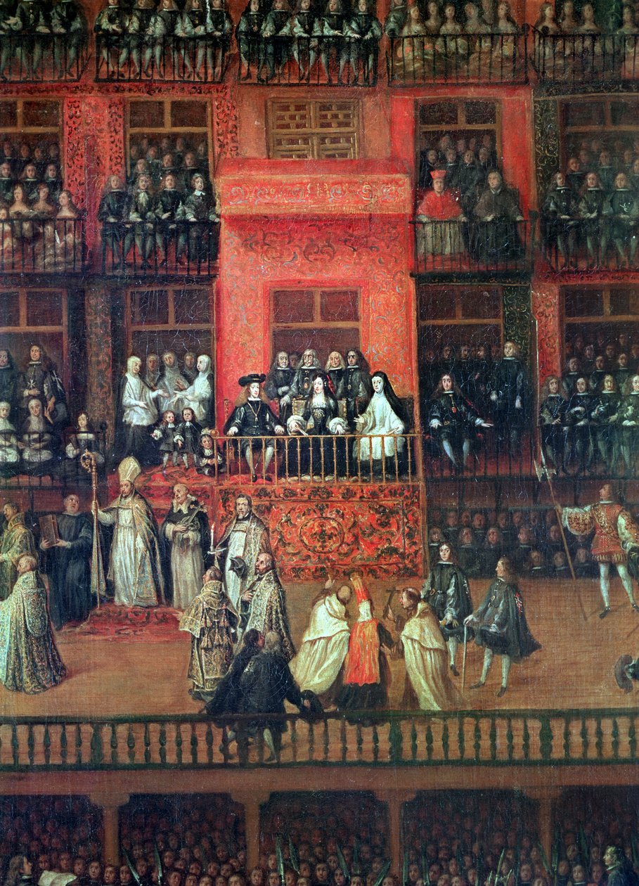 Auto de Fe på Plaza Mayor, Madrid, 30 juni 1680 (detaljer) av Francisco Rizi