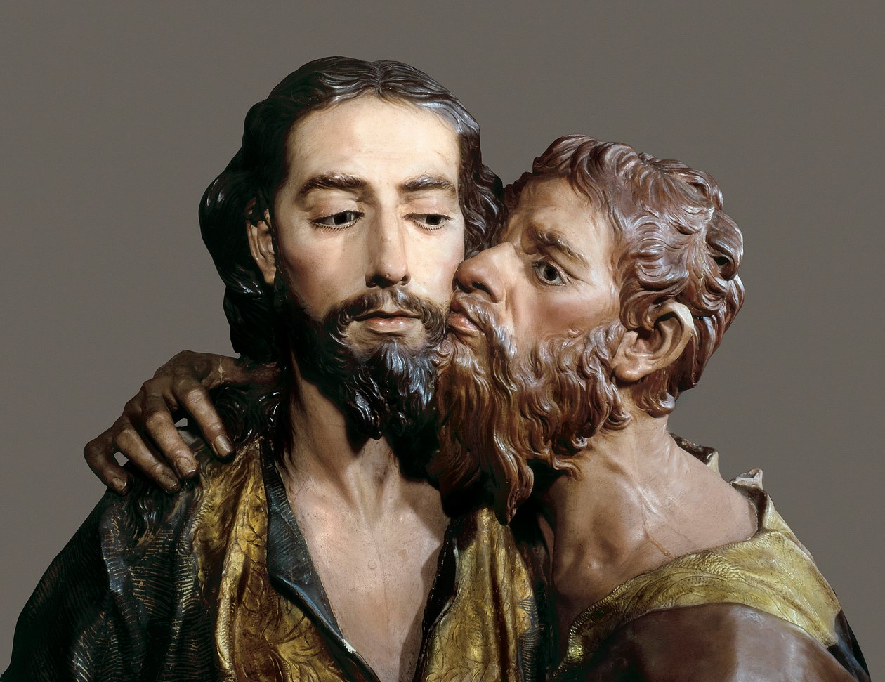 Judas arrestering eller kyss. Skulptur av Francisco SALZILLO (1707-1783) av Francisco Salzillo
