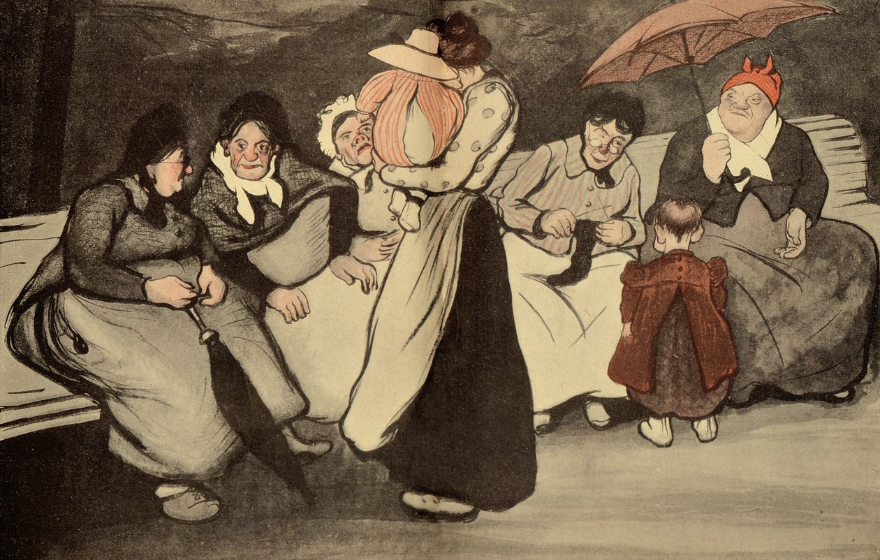 En solig söndag i friska luften, tecknad serie från LAssiette au Beurre, 23 augusti 1902 av Francisco Sancha y Lengo