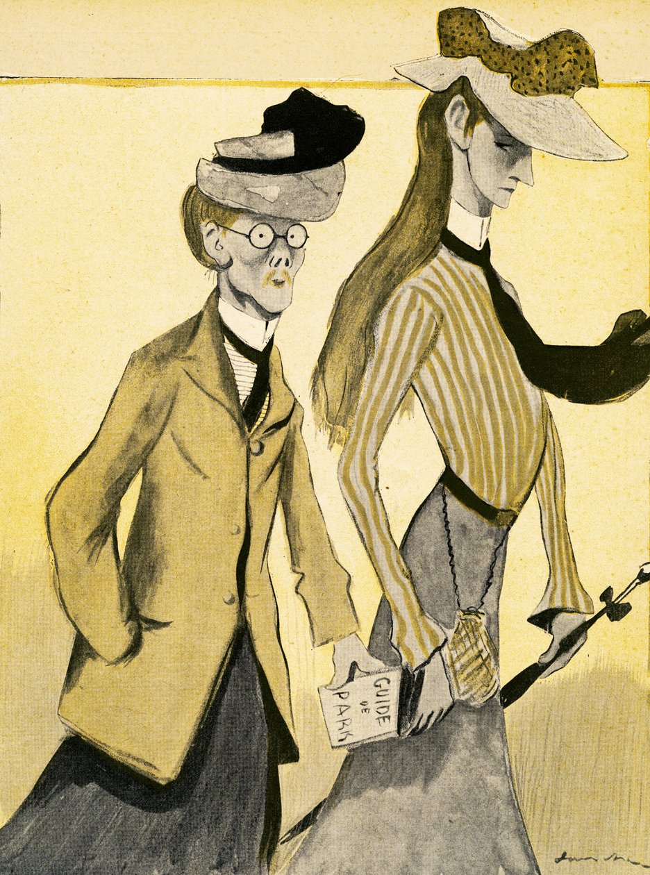 En ung engelsk kvinna i Frankrike med sin chaperone, 1903 av Francisco Sancha y Lengo