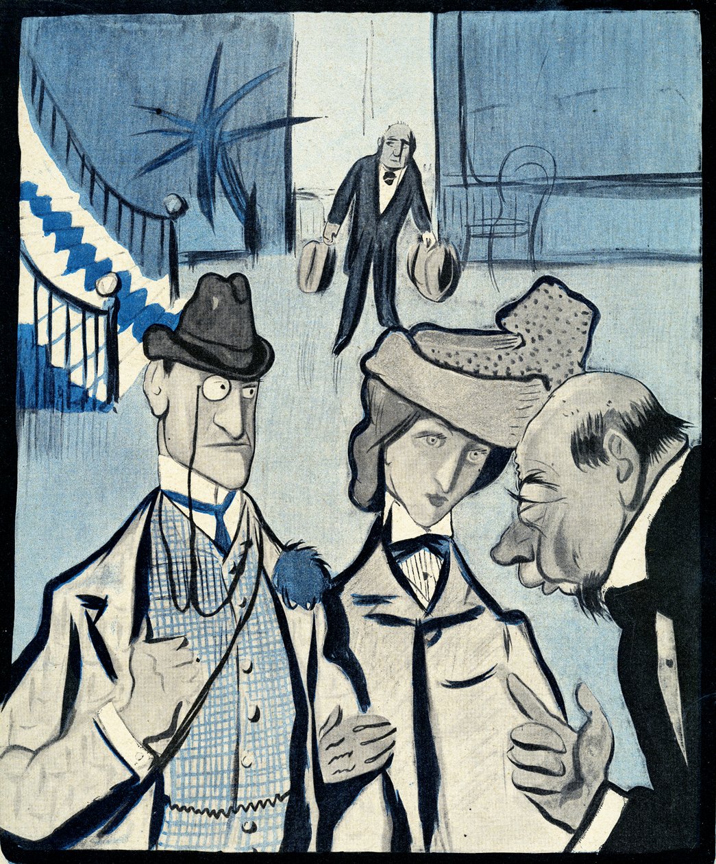 Ett engelskt par checkar in på ett franskt hotell, 1903 av Francisco Sancha y Lengo