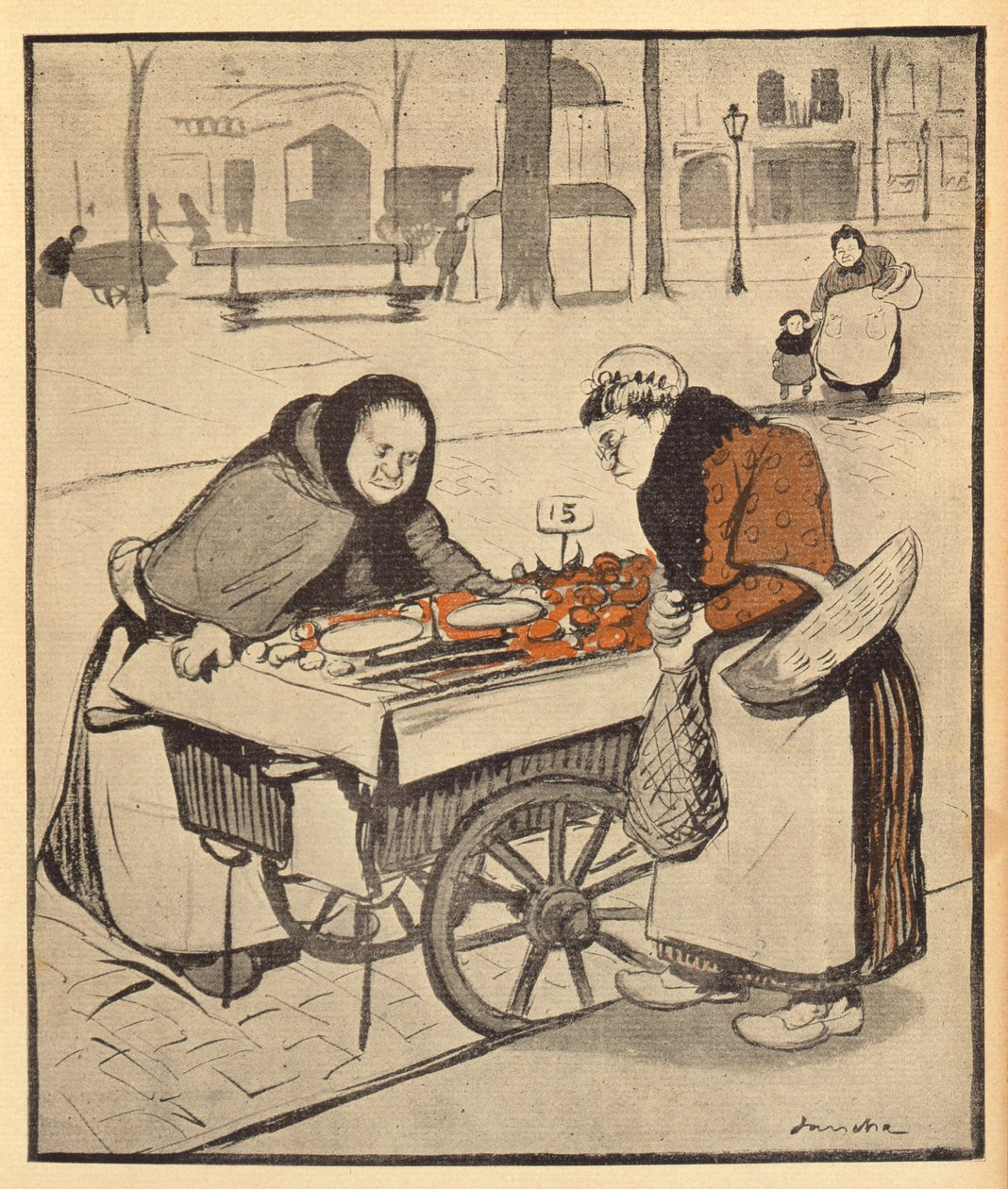 Det verkar lite dyrt för mig, från LAssiette au Beurre, 8 mars 1902 (färggravyr) av Francisco Sancha y Lengo