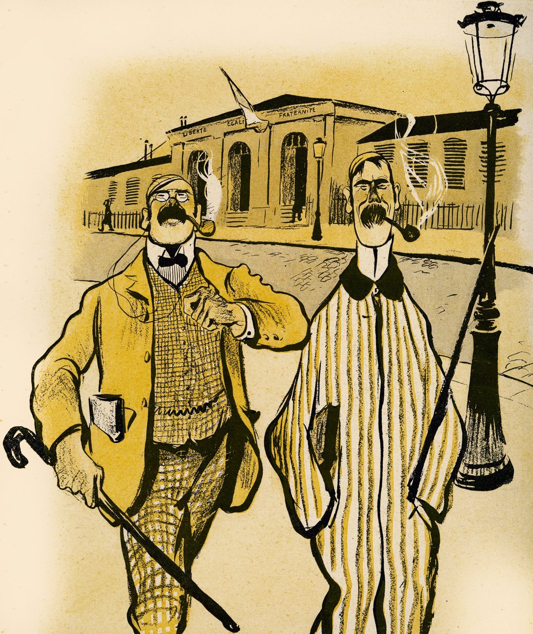 Två engelsmän går förbi ett bårhus, 1903 av Francisco Sancha y Lengo