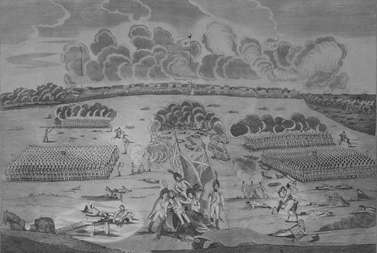 En korrekt bild av slaget nära staden New Orleans 8 januari 1815, ca. 1816. av Francisco Scacki