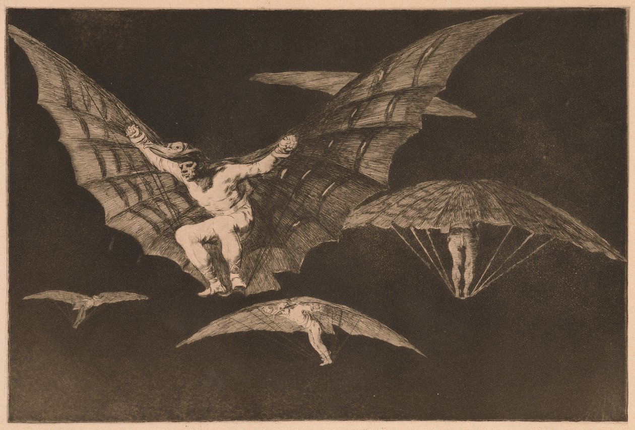 Ett sätt att flyga (Modo de Volar) ur serien Los Disparates av Francisco de Goya