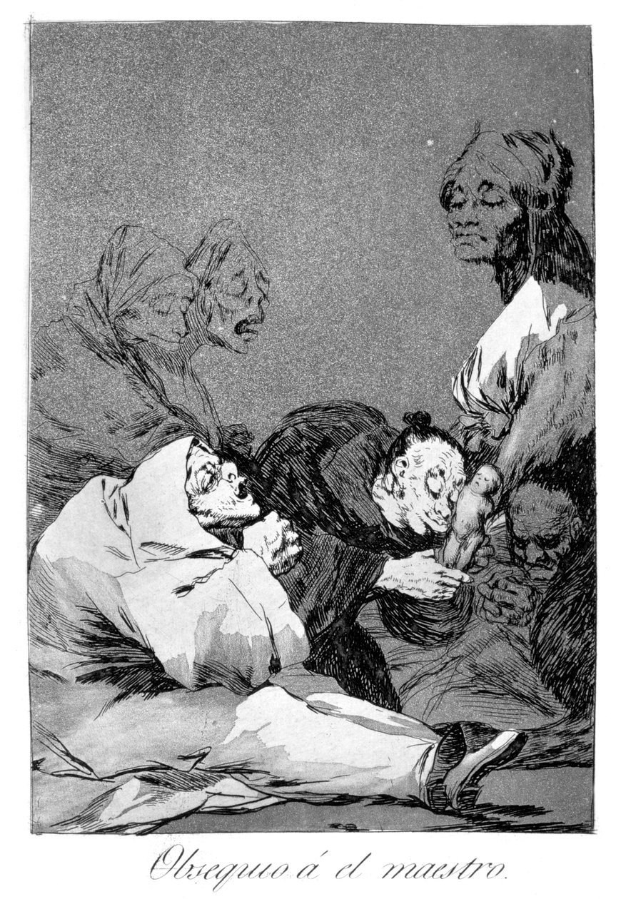 En gåva till mästaren, 1799 av Francisco de Goya