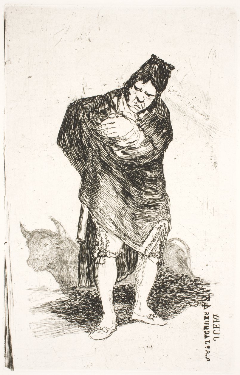 Andalusisk smugglare, med tjur av Francisco de Goya