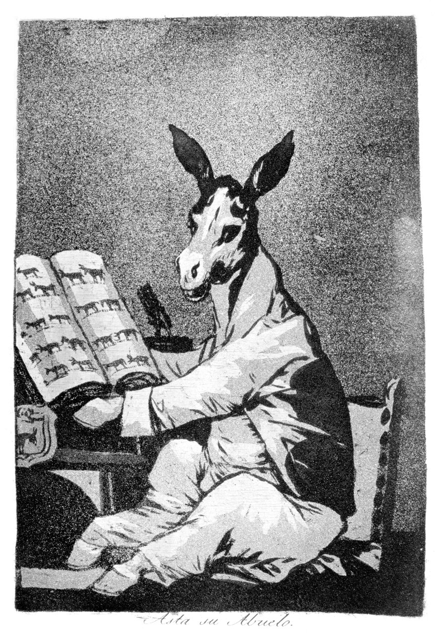 Så långt tillbaka som hans farfar, 1799 av Francisco de Goya