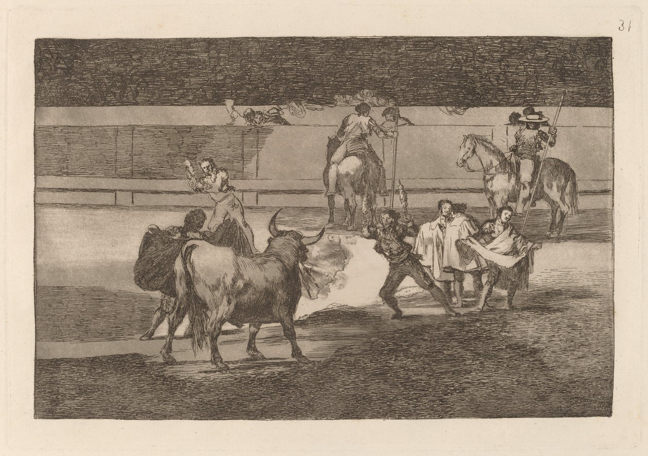 Banderillas med smällare av Francisco de Goya